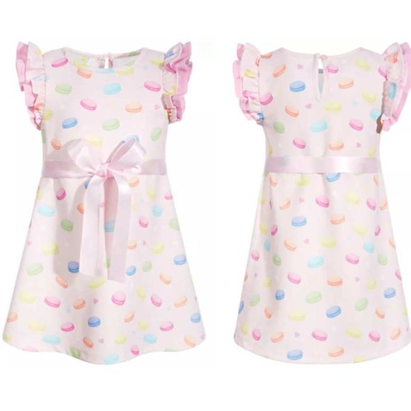 Samara Macaron Print Dress w/ Satin Ribbon, Size 12 months - Picture 12 of 16